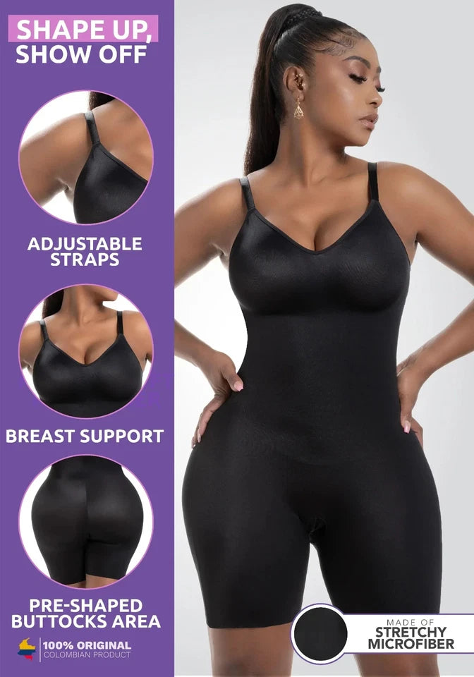 Snatched Body DQ01L3 Tummy Control Shapewear Bodysuit for Women with Built-in Br