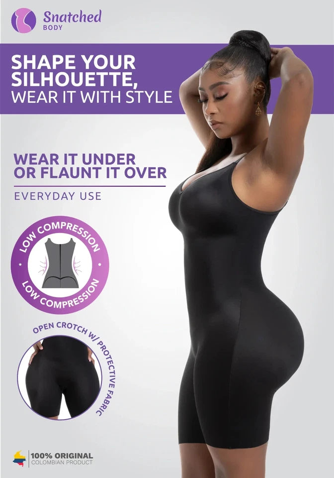 Snatched Body DQ01L3 Tummy Control Shapewear Bodysuit for Women with Built-in Br