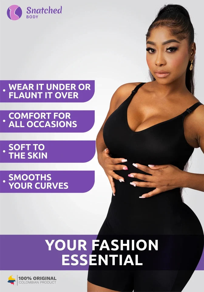 Snatched Body DQ01L3 Tummy Control Shapewear Bodysuit for Women with Built-in Br